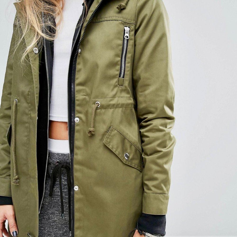 Nwt Angel Kiss Women's Fashion Double Hooded Green Jacket 3x Plus Size